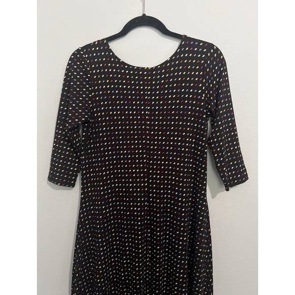 Salaam Dress Women’s Small Black Multi Polka Dot Scoop Neck 3/4 Sleeves - Picture 6 of 12
